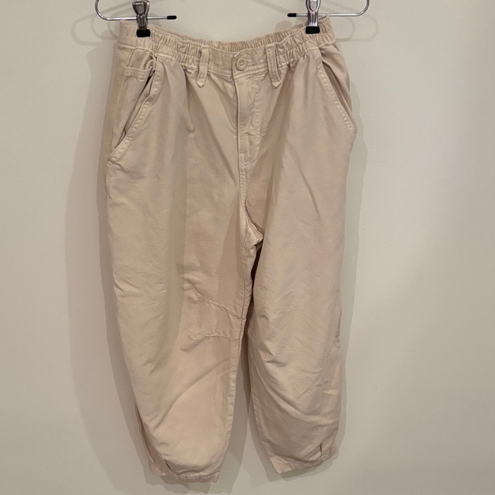 Women's barrel leg chino pants